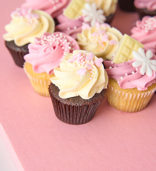 Pink Cupcake Number Cake