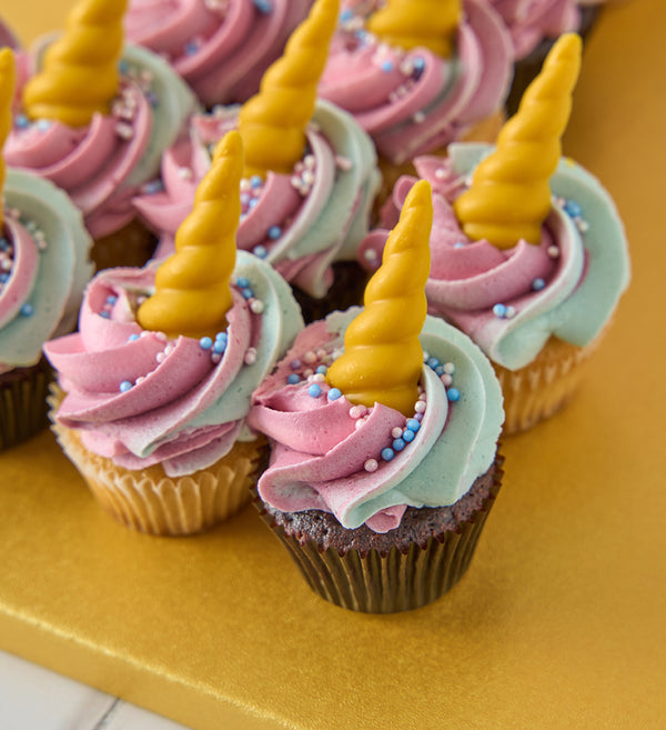 Unicorn Cupcake Number Cake