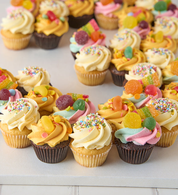 Rainbow Cupcake Number Cake