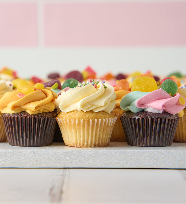 Rainbow Cupcake Number Cake