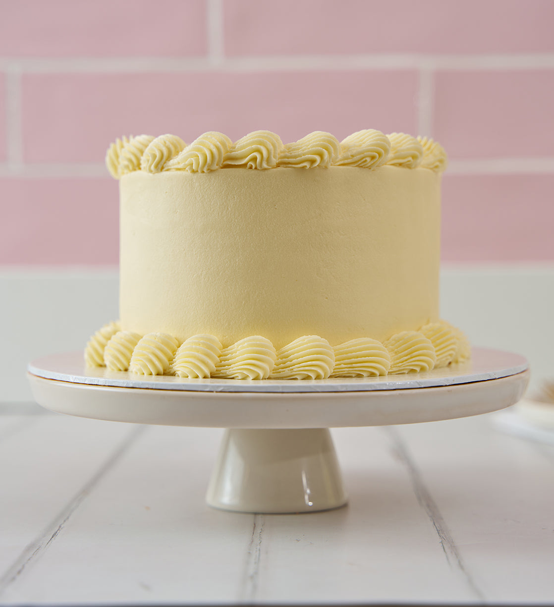 Gluten Free White Ribbons and Ruffles Cake