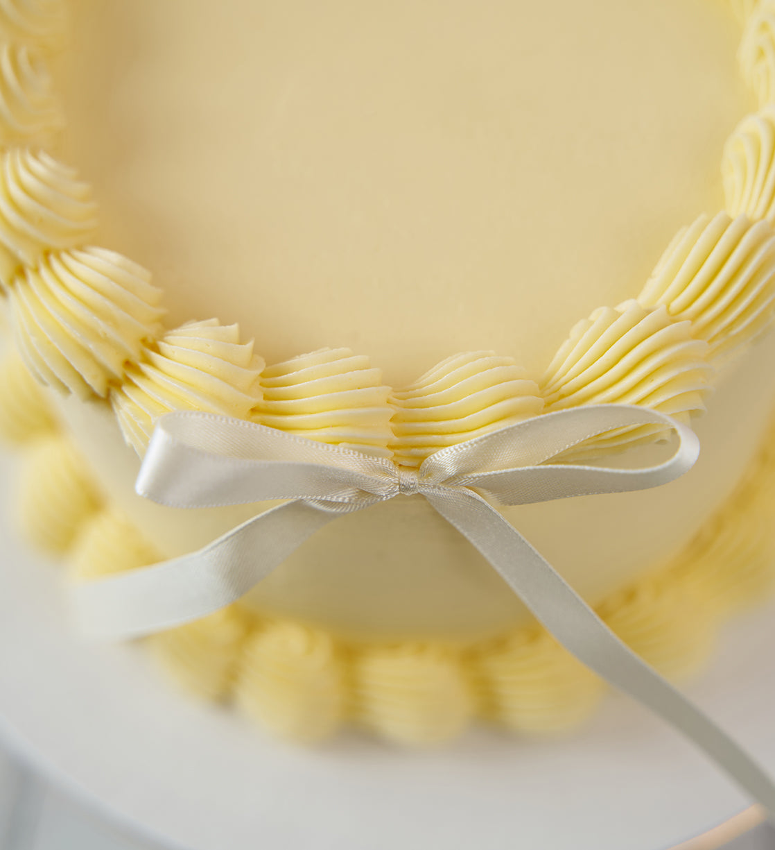 Gluten Free White Ribbons and Ruffles Cake