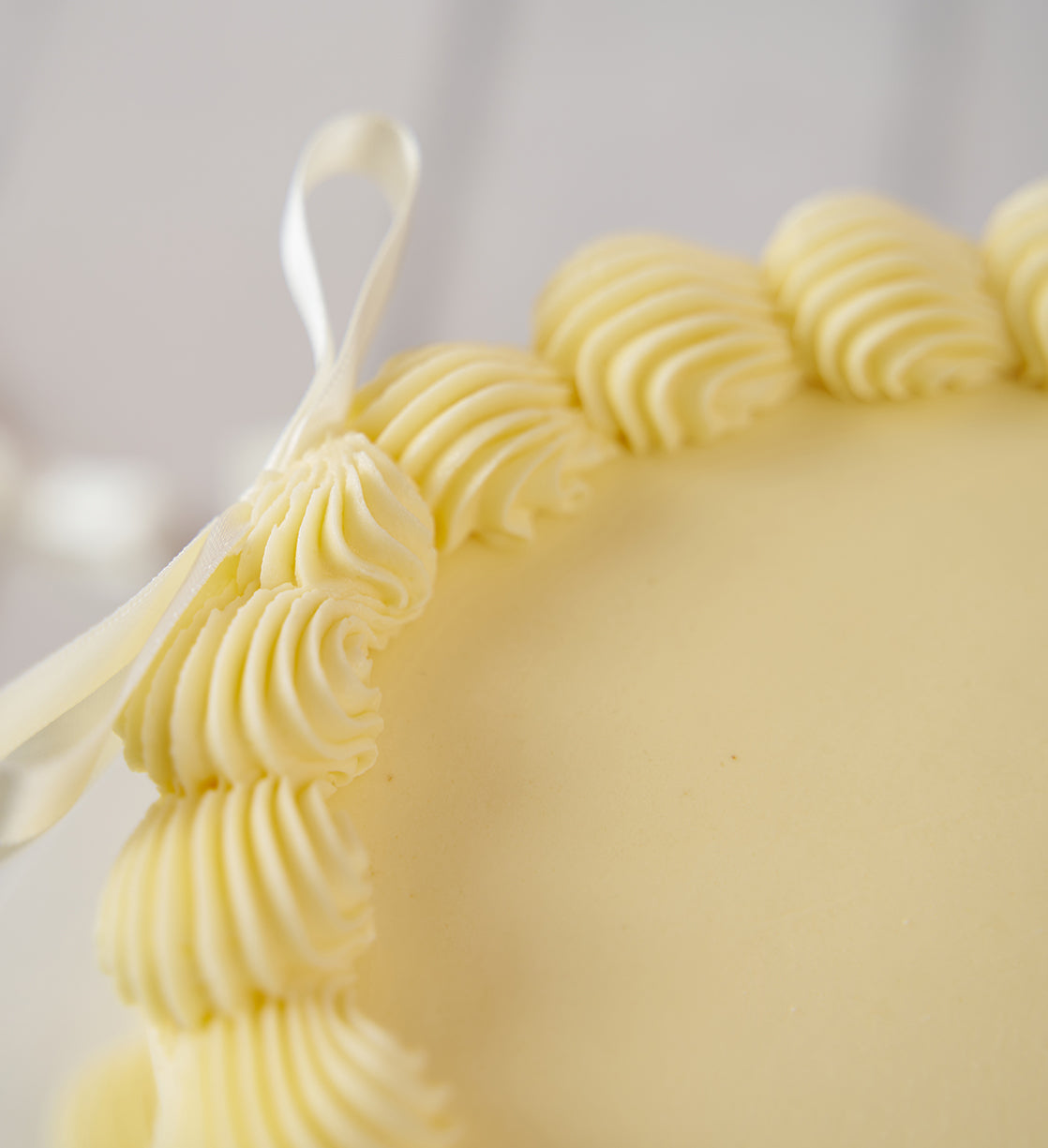 Gluten Free White Ribbons and Ruffles Cake