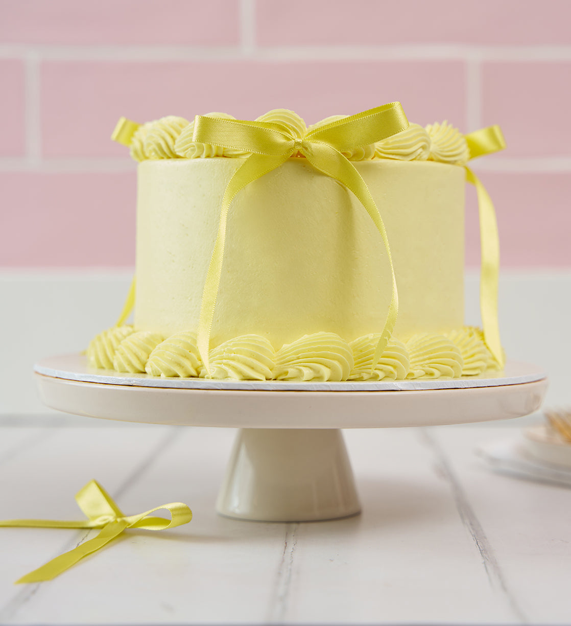 Vegan Lemon and Raspberry Ribbons and Ruffles Cake
