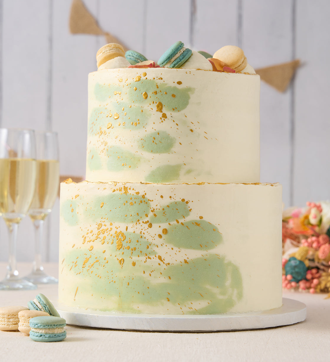 Pastel Macaron Sage Cake