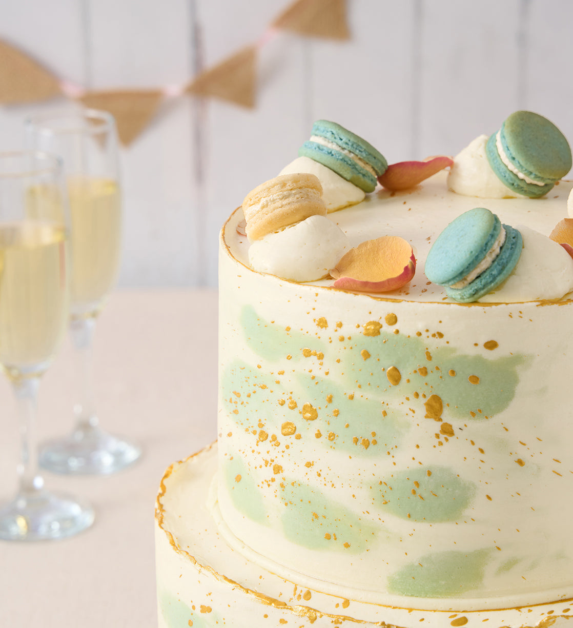 Pastel Macaron Sage Cake
