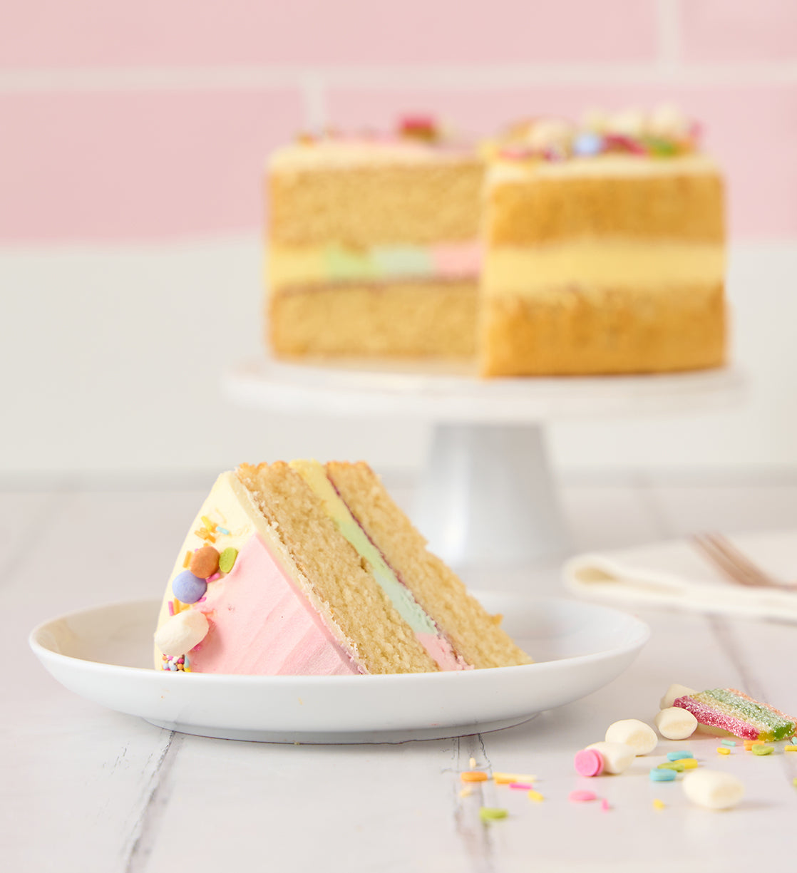 Vanilla Rainbow Sweets Nationwide Cake