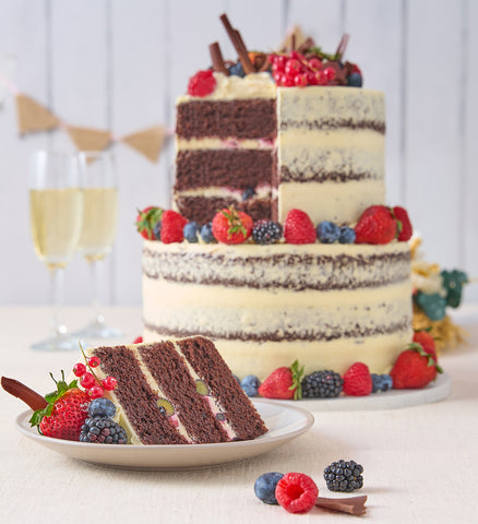 Chocolate and Vanilla Naked Wedding Cake