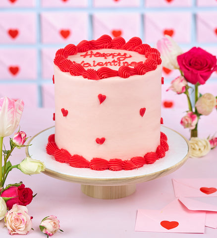 Vintage Heart Doodle Cake