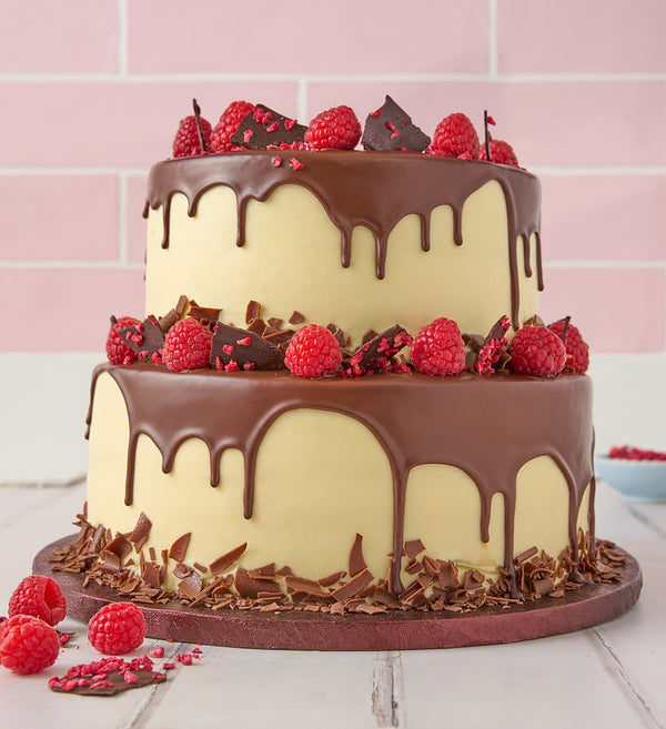 Two Tier Chocolate and Raspberry Cake