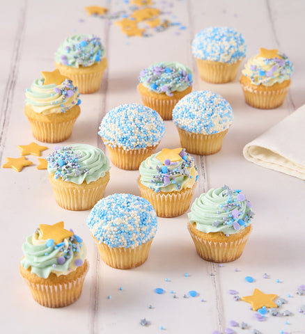 Blue Mini Cupcake Box