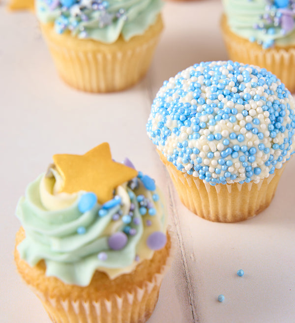 Blue Mini Cupcake Box