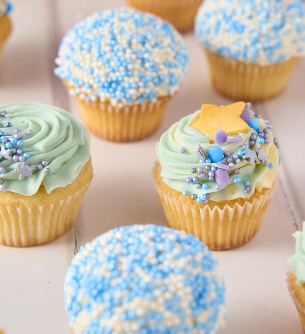 Blue Mini Cupcake Box