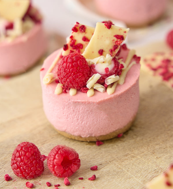 Raspberry and White Chocolate Mini Cheesecake Box