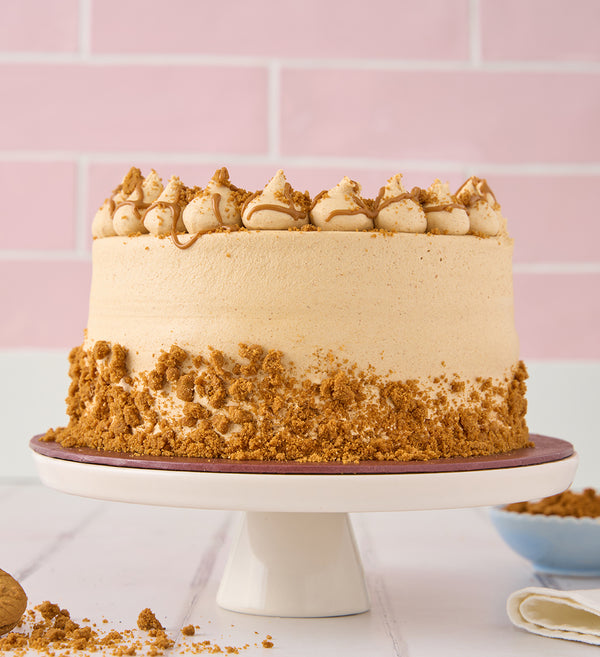 Vegan Caramel Biscuit Cake