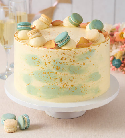 Pastel Macaron Sage Wedding Cake