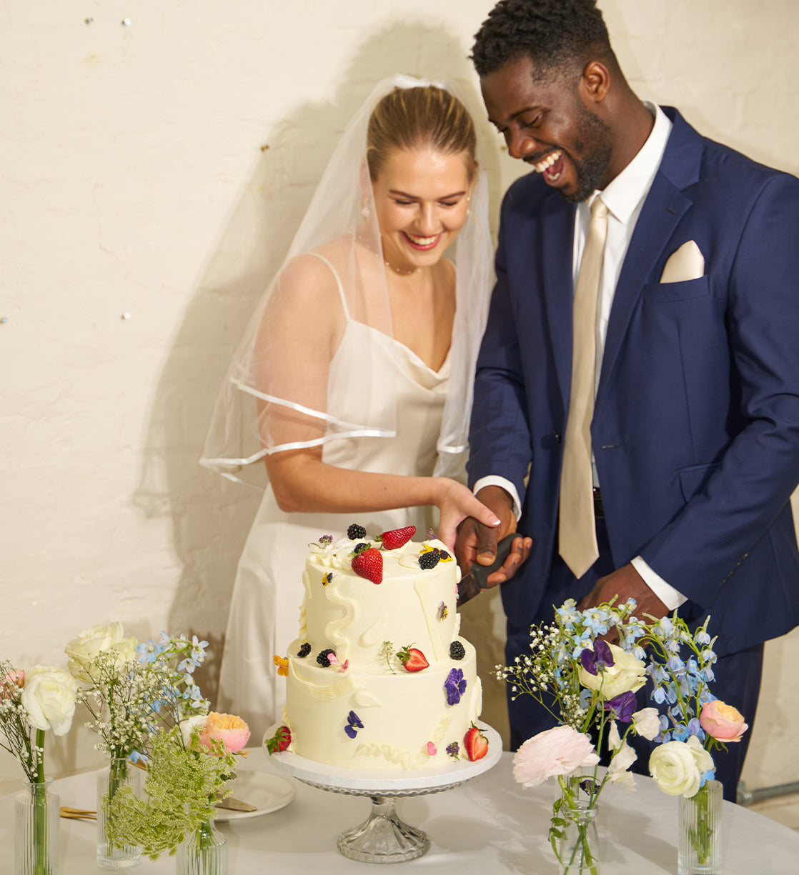 Fruity and Floral Two Tier Cake