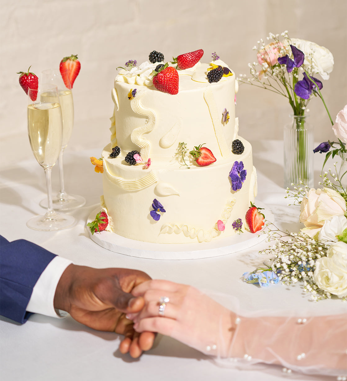 Fruity and Floral Two Tier Cake