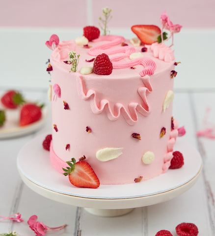 Pink Fruity and Floral Cake