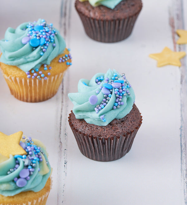 Blue Mini Cupcake Box