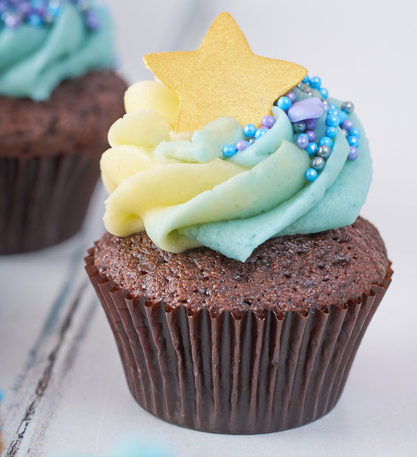 Blue Mini Cupcake Box