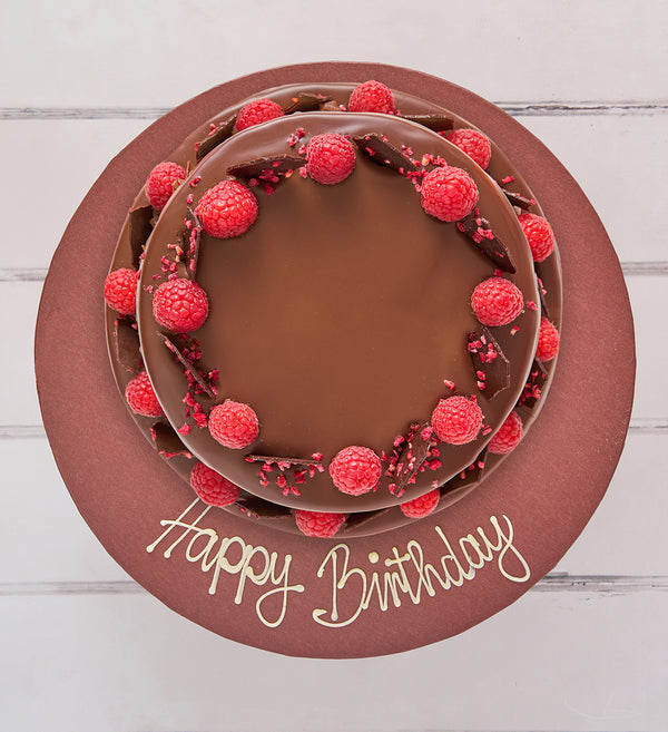 Two Tier Chocolate and Raspberry Cake