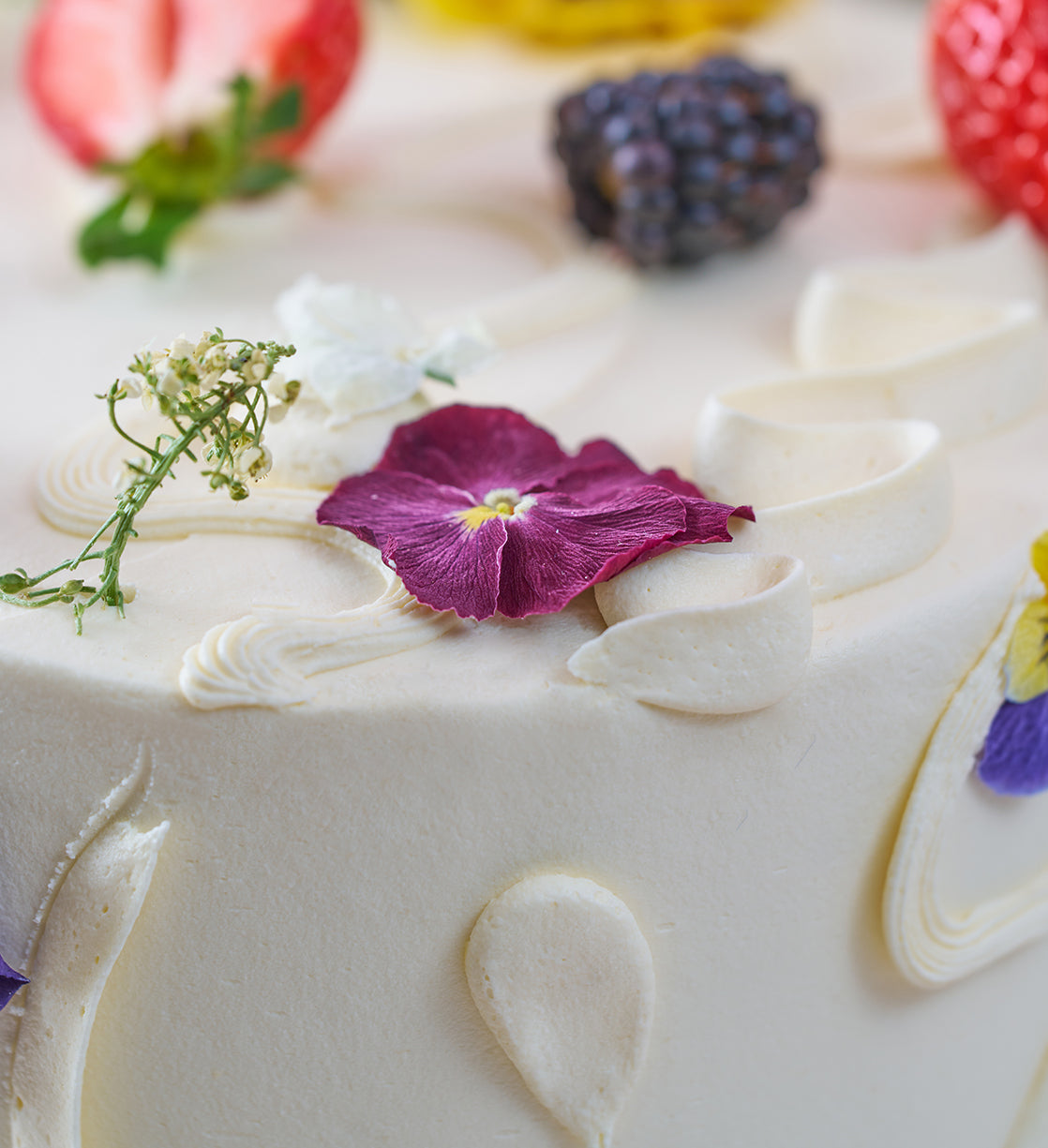 Fruity and Floral Two Tier Cake