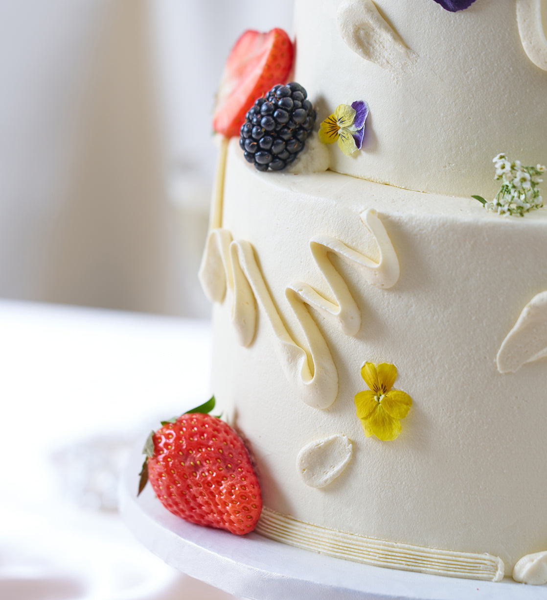 Fruity and Floral Two Tier Cake
